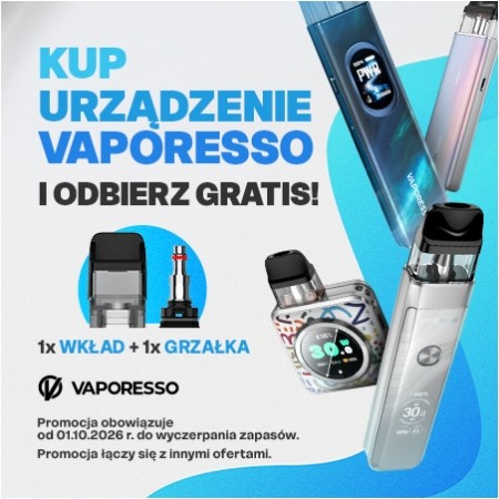 Kup urządzenie Vaporesso i odbierz gratis wkład & grzałkę