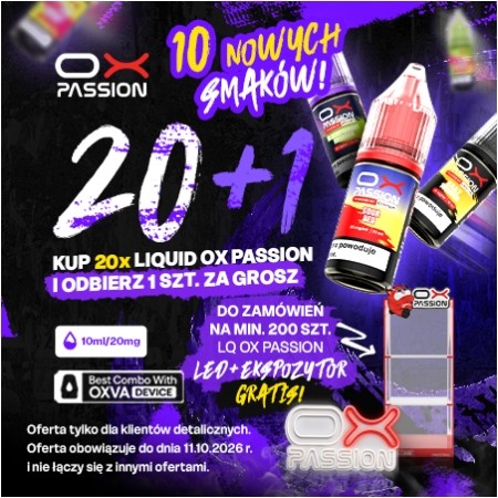 Liquidy OXVA OX Passion w ofercie 20+1 | 10 nowych smaków