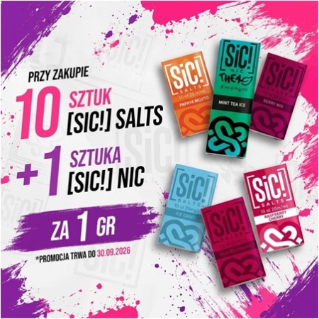 Kup 10 liquidów SIC! Salts i odbierz jedną sztukę SIC! NIC za 0.01 PLN