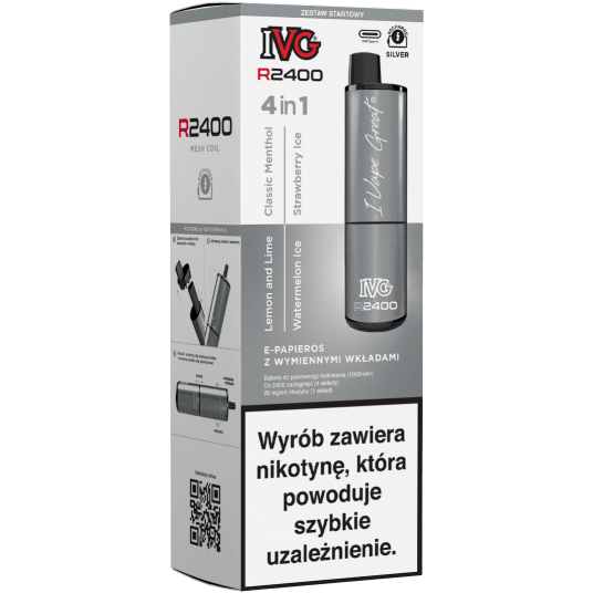 IVG 2400 Starter Kit Silver x 4 flavours