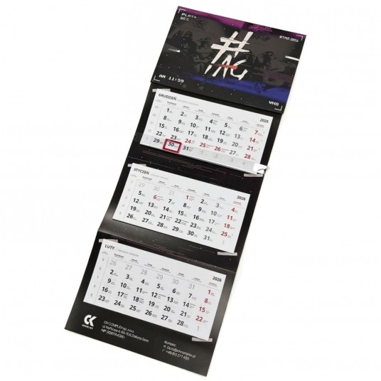 Kalendarz trójdzielny 2026 #TAG