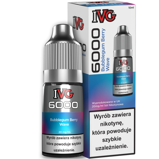 Liquid IVG 6000 Nicotine Salt 10ml Bubblegum Berry Wave 20mg