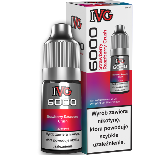 Liquid IVG 6000 Nicotine Salt 10ml Strawberry Raspberry Crush 20mg