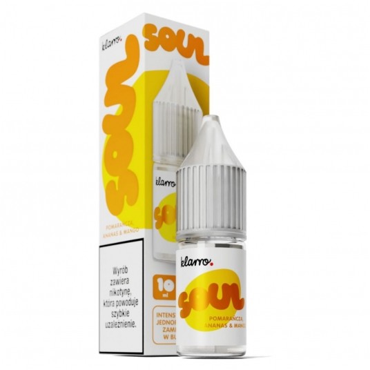 Liquid Klarro Soul Salt 10ml - Pomarańcza Ananas & Mango 20mg