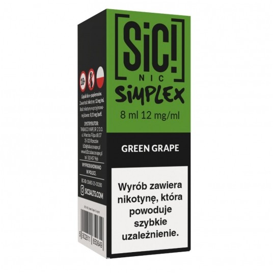 Liquid SIC! NIC 8ml - Geen Grape 12mg