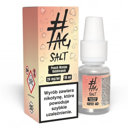 Liquid #TAG Salt Drinks 10ml Peach Mango Bubblegum 20mg