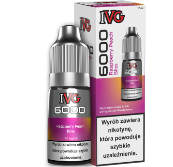 Liquid IVG 6000 Nicotine Salt 10ml Raspberry Peach Bliss 20mg